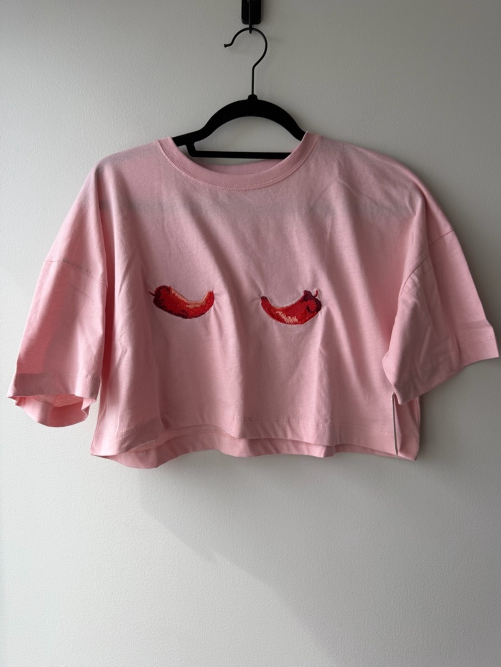 Anthropologie NWT SIGAL Hot Pepper Crop Graphic Tee - Picture 4 of 6